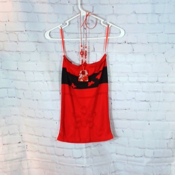 WOMANS Strapless Sexy Festive Top & Free Necklace M - Picture 1 of 9